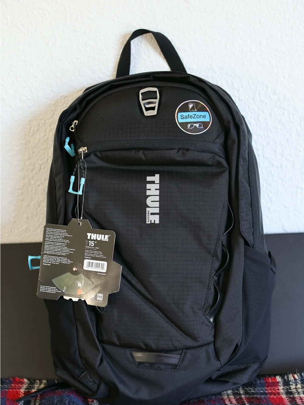 Thule Black Backpack with Light Blue Accents – 15" Laptop Ready